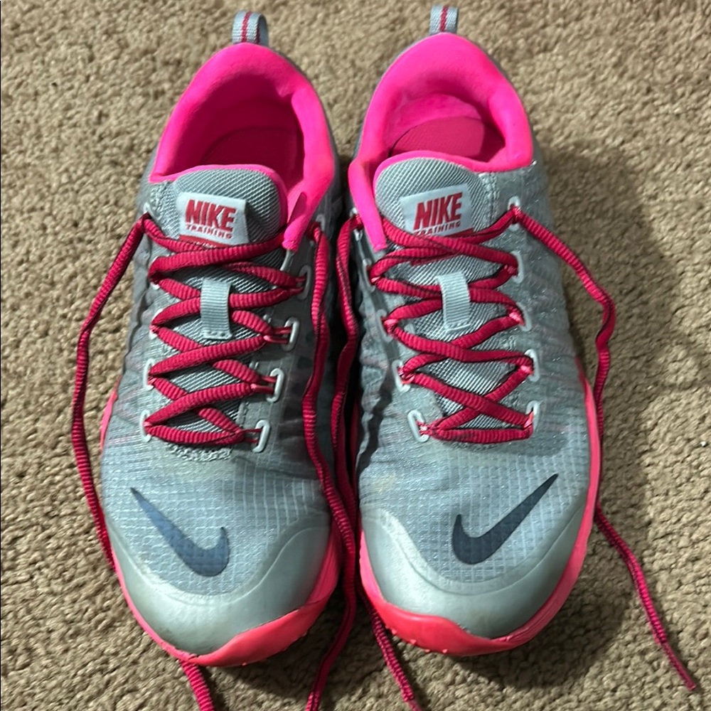 Nike Women's Gray and Pink Sneakers